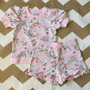 Janie and Jack Pink Floral Two-Piece Top & Shorts Set